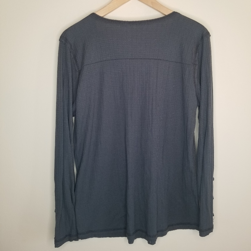Soft Surroundings Riley Long Sleeve Blouse Gray Relaxed Boho Large - Picture 7 of 8